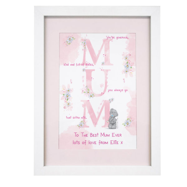 Personalised Me To You Mum White A4 Framed Print