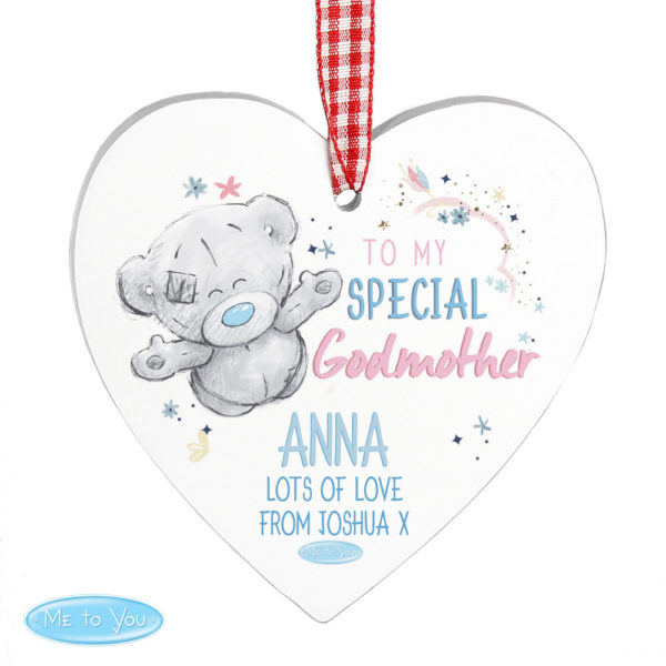 Me to You Godmother Wooden Heart Decoration