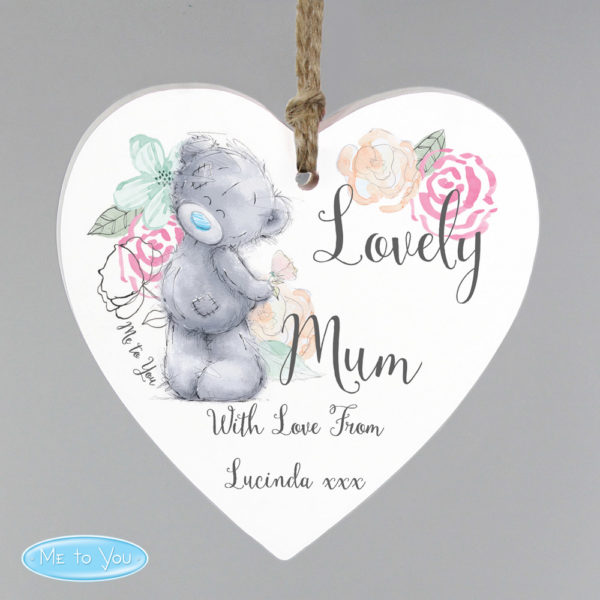 Me to You Floral Wooden Heart Decoration