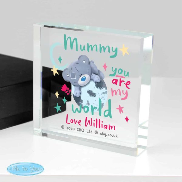 Personalised You Are My World Me To You Large Crystal Token
