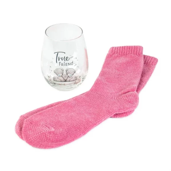 Me to You Friend Stemless Glass And Sock Set