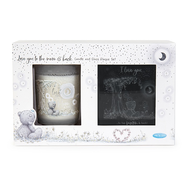Me to You Love You To The Moon And Back Candle And Plaque Gift Set