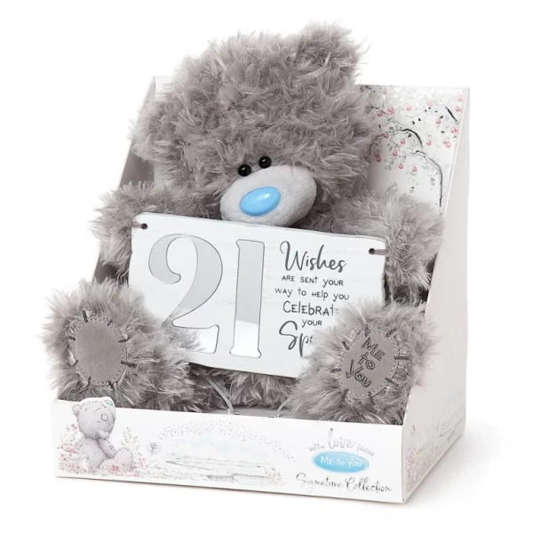 21st Birthday Me to You Tatty Teddy Soft Toy With Mirrored Plaque