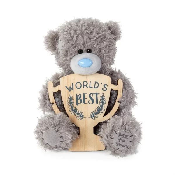 Me to You Father’s Day plush bear with personalised trophy