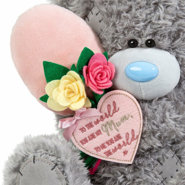 Me to You Tatty Teddy Holding a Balloon and ‘Mum, You are My World’ Verse